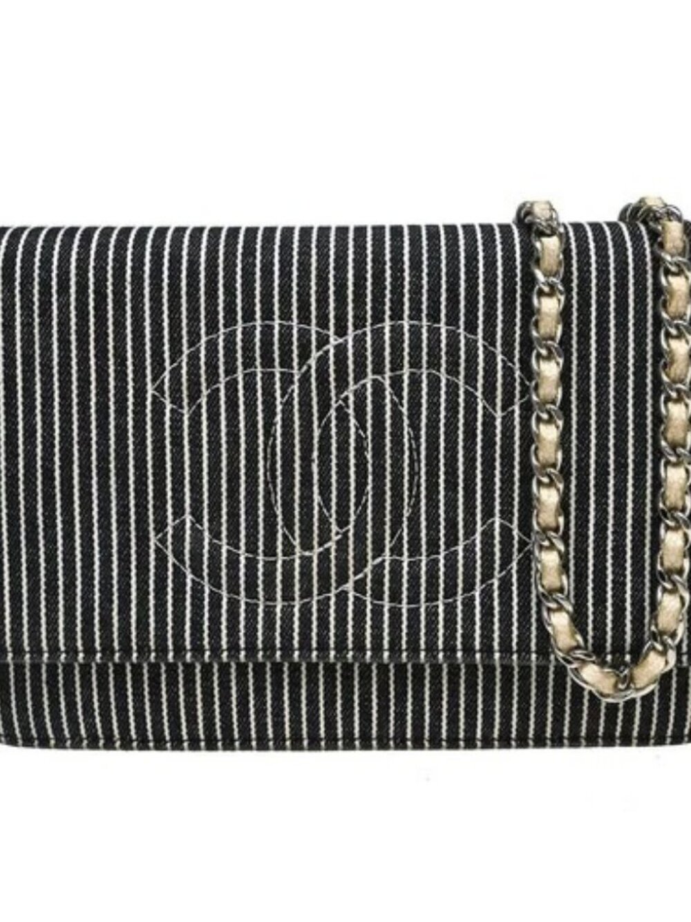 Chanel Black Canvas Timeless WOC Wallet on Chain Shoulder Bag NQ09329